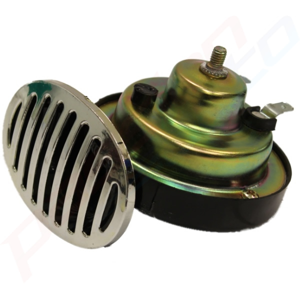 2 X 12V TWIN TONE SNAIL HORNS & CHROME GRILLES REPLACEMENT CAR/BOAT/VAN